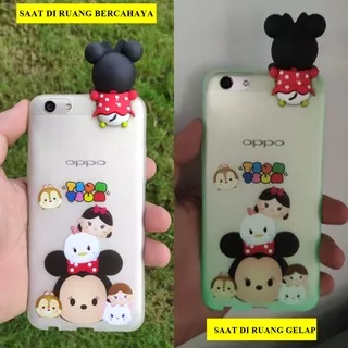 Case iPhone 6 Plus 6s Plus 7 Plus 8 Plus Softcase Intip Tsum Tsum Glow in The Dark Motif Karakter Mickey Mouse / Minnie Mouse / Donald / Daisy / Stitch / Sulley / Pooh / Tiger