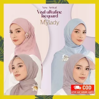 Kerudung Mylady My Lady Hijab Polos Plain Jacquard Jilbab Voal Segi Empat Ori Lasercuting Voal Ultrafine