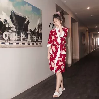 Kimono Handuk Dewasa/Kimono Handuk/Kimono Handuk Perempuan/Kimono Handuk Wanita/Kimono Pria/Piyama Rilakuma Edition Murah Sangat Cantik, Lembut dan Nyaman Banget Bukan Kimono Tidur, Baju Tidur, Piyama Tidur, Pakaian Tidur, Kimono Handuk Anak