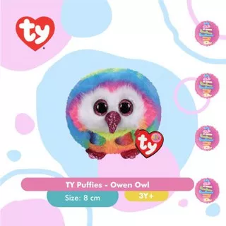 TY Puffies Owen Owl - Boneka Burung Hantu Anak