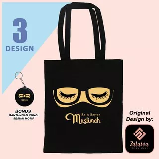 Tas Tote Bag Muslimah Totebag Tas Jinjing Desain Unik Motif Niqab Muat NoteBook