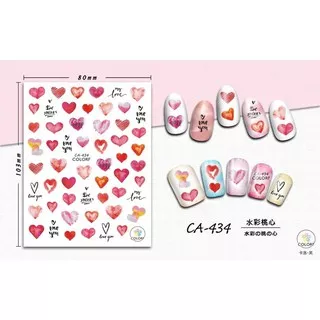 Cute Cat Heart Lips Fruits Flower Egg Unicorn Ultra Thin Nail Sticker Stiker Kuku Scrapbook