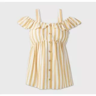 Isabel Yellow Striped Sleeveless Button Down Shirt/PAKAIAN WANITA TERBARU/PAKAIAN WANITA TERMURAH