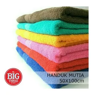 HANDUK Mutia 50x100 cm - LEMBUT / katun / 50 x 100 / Tanggung / polos mandi kecil