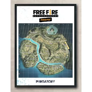 Free Fire FF Peta Purgatory Map Poster HD Booyah Ukuran A3