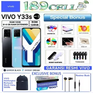 VIVO Y33S RAM 12/128 GB | Y33S 8/128 GB | Y33 S ( 8GB + 4GB EXTENDED RAM ) GARANSI RESMI VIVO INDONESIA