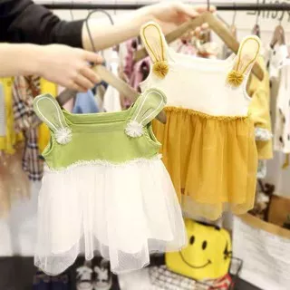 0-3 tahun|2 warna| dress anak bayi baju pesta perempuan rok tutu hijau kuning lucu import premium
