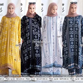 Hijab Sisters Emira One Set / Setelan Muslim Wanita Rayon Motif LD 114 Busui Friendly Celana Kulot Jumbo / Setelan Jumbo