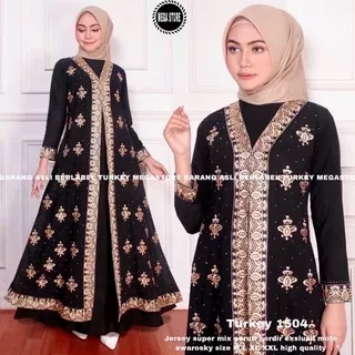 MEGA STORE Gamis Turki Abaya Terbaru Turkey 1504 Mat Jersey Super Premium