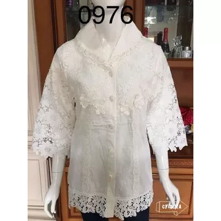 atasan kemeja alexuez || blouse alexuez krah putih 0976