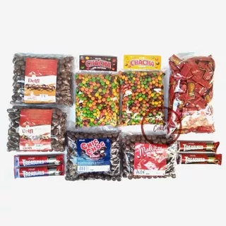 COKLAT KILOAN 1kg - SILVERQUEENBITESALMOND SILVERQUEENBITESCASHEW COKLATKOIN  CHICCHOC CHEWEEZ MALTITOS ROUNDIES TREASURESALMOND TREASURESCOOKIES CHACHAPEANUT CHACHAMILK DELFIALMOND DELFICASHEW