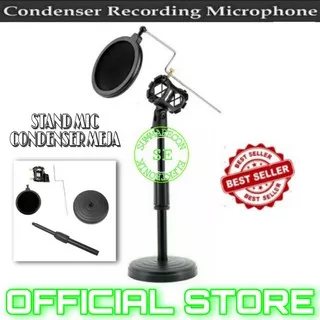 stand mic condenser meja mic recording bigo live