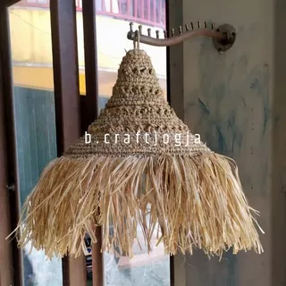 Kap Lampu Gantung Unik Anyaman Serat Alam Diameter 30cm Kerajinan Anyaman B Craft jogja