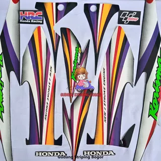 STIKER STRIPING BODY MOTOR HONDA KARISMA 125D 2004 FULL HITAM