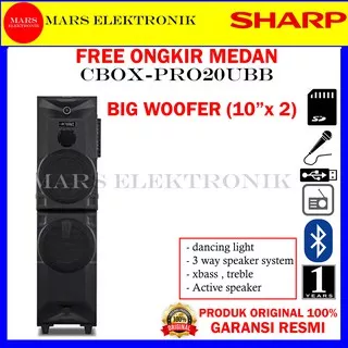 SPEAKER SHARP ACTIVE CBOX-PRO20UBB / BIG WOOFER ( 10 x 2 )  / BLUETOOTH / CBOX PRO 20 UBB / READY