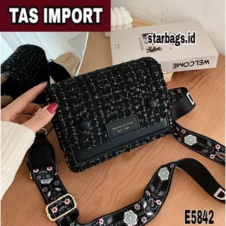 Tas Selempang Import Wanita Modis Mewah Pesta Kondangan Kerja Kantor Tas Slempang Selempang Import Wanita Terbaru Hitam Putih Beige Slingbag Hitam Bling Bling Tas Cewex Mewah Tas Wanita Tali Lebar Tas Selempang Tali Besar