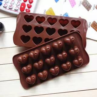 Cetakan silikon love hati heart cetakan puding coklat silicone mold