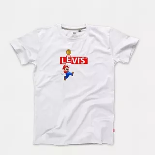 Kaos Levis - Kaos Anak - Mario Bros Putih