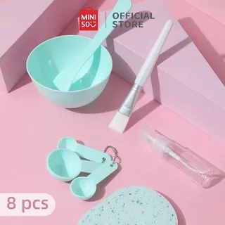 Miniso Profesional Masker Mangkuk 8-piece Set Menyesuaikan Masker Mangkuk dan Sikat dan Sendok Alat Khusus untuk Salon Kecantikan Masker Lendir Silikon Buatan Rumah Masker Silikon Sikat Pembersih Wajah Menerapkan Masker Lumpur Alat Smudge Khusus Masker Ma