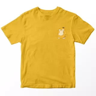 Kaos Pokemon Anak Gambar Psyduck Pocket Logo, Warna Kuning Mustard, Umur 1-10 Tahun