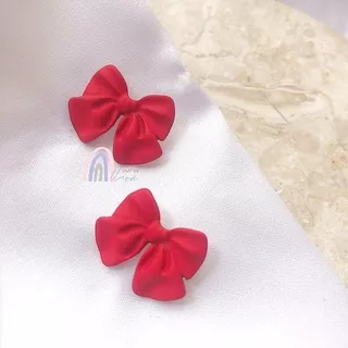 Red Bow Earrings