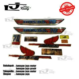 Striping c70 stiker c70 strip c70 sticker honda c70 warna merah