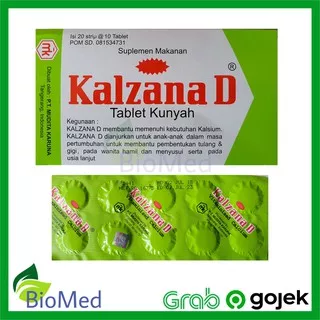 KALZANA D TABLET KUNYAH - Vitamin Suplemen Makanan Kesehatan Tulang