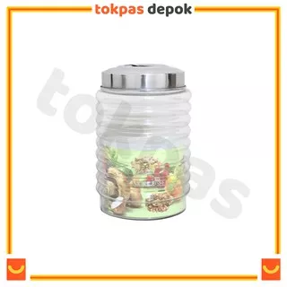 Toples Kamma 3 Seal 4,5 Liter Toples Kaca Gelombang Kedap Udara DLX Glass DX-005