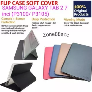 Case Samsung Galaxy Tab 2 7inci P3100 P3105 Sarung Leather Flip Folio Book Buku Cover Casing UME