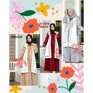 GAMIS MAXI SIFA [+CARDI•NYATU] LD106 MOSCREPE FASHION PAKAIAN MUSLIM WANITA TERMURAH TERLARIS CASUAL