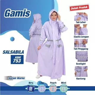 Jas Hujan Dewasa Gamis/Jas Hujan Terusan/Jas Hujan Remaja Murah Lentur Tebal Terlaris Tahan Air | Plevia 753