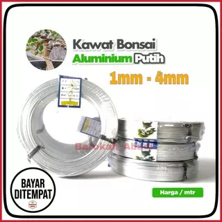 Kawat bonsai aluminium 1 mm. 1,5 mm. 2 mm. 3 mm. 4 mm per meter