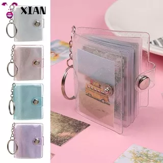 XIANSTORE 1PC Receipt Holder Stationery Mini Photo Albums PVC 2 Inch Photos Holder Key Chain Portable Accessories Jewelry Pockets For Photos Cards/Multicolor