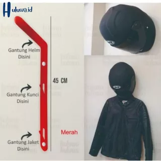 Gantungan Helm / Gantungan Jaket/ Gantungan Helm Dinding/ Gantungan Helm 3 in 1 Helm Jaket Kunci/Wall Helmet Hanger