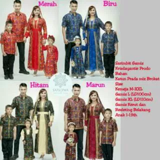 Sarimbit batik couple KRISDAYANTI seragam batik keluarga batik modern gamis batik anak KD Prodo