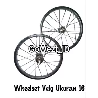 Wheelset Velg Sepeda Ukuran 16 Silver Besi Depan / Belakang | High Quality