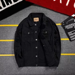 Jaket jeans hitam Jaket levis hitam Jaket jeans pria Jaket denim pria Atasan pria Jaket original pria Jaket terbaru