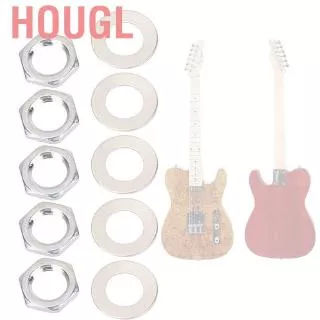 Hougl 5Pcs Baut Nut Washer Gitar Elektrik / Bass Bahan Metal