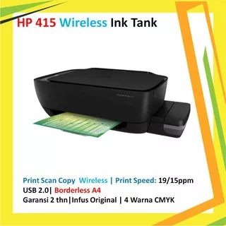 HP 415 Ink Tank Wireless Print Scan Copy Borderless