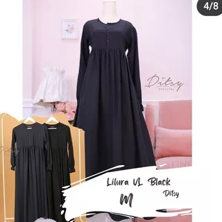 Lilura Viscose Linen Black M Ditsy Nightgown