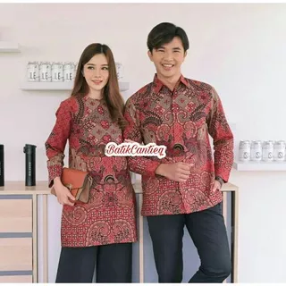 Batik couple premium batik batu raden/Blouse wanita kantoran/blouse modern kekinian/kemeja batik pria lengan panjang