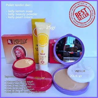 MURAH BPOM - Paket 3 IN 1 Kelly Kosmetik - Cream 15gr - Kelly Powder 22,5gr - Kelly Lemon 25gr