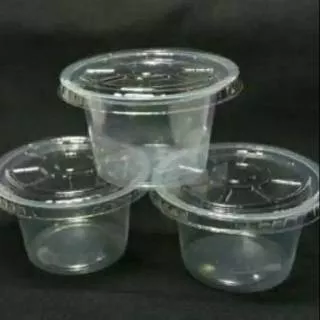 50 pcs +tutup Gelas agar tutup plastik cup bening jelly es krim puding 65ml 95ml 100ml