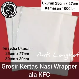 GROSIR-Wrapper/kertas nasi ala KFC uk. 25x27 cm (1000lbr)