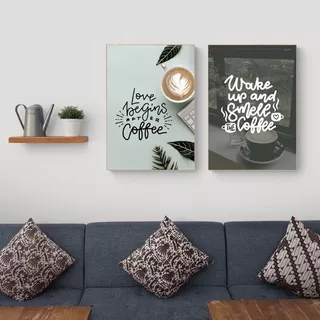 Poster Kayu Untuk Cafe - Pajangan Dinding Kayu Tentang Coffee - Dekorasi Ruang Makan - Wall Decor Coffee Aesthetic - Home Decor Coffee Quotes - QP 197