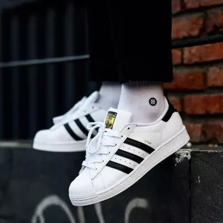 SEPATU KEREN ADIDAS SUPERSTAR FP WHITE BLACK ORIGINAL TERMURAH