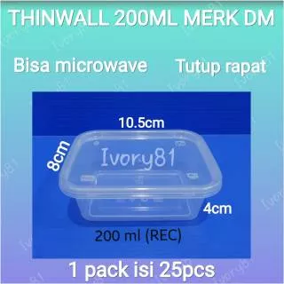 Thinwall food container 200ml kotak/Tempat penyimpanan makanan/Cup salad/Cup puding/ Dessert box