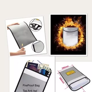 Fireproof Document Bag Money Passport Fire Resistant Pouch Tas Anti Api