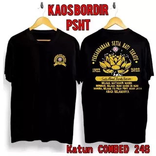 Baju Kaos PSHT Sh Terate Satu Abad Terate Emas Bordir Simpel Distro KerenTerbaru Combed 24S PSHT