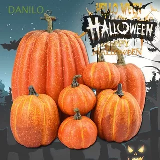 DANILO 7PCS Artificial Pumpkin Birthday Simulation Pumpkin Model Halloween Decoration Party Wedding Harvest Fall DIY Craft Home Thanksgiving Fake Vegetable/Multicolor